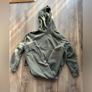 Three Nails - Nova Half Zip Hoodie + Essential Jogger - Dark Pine - Med